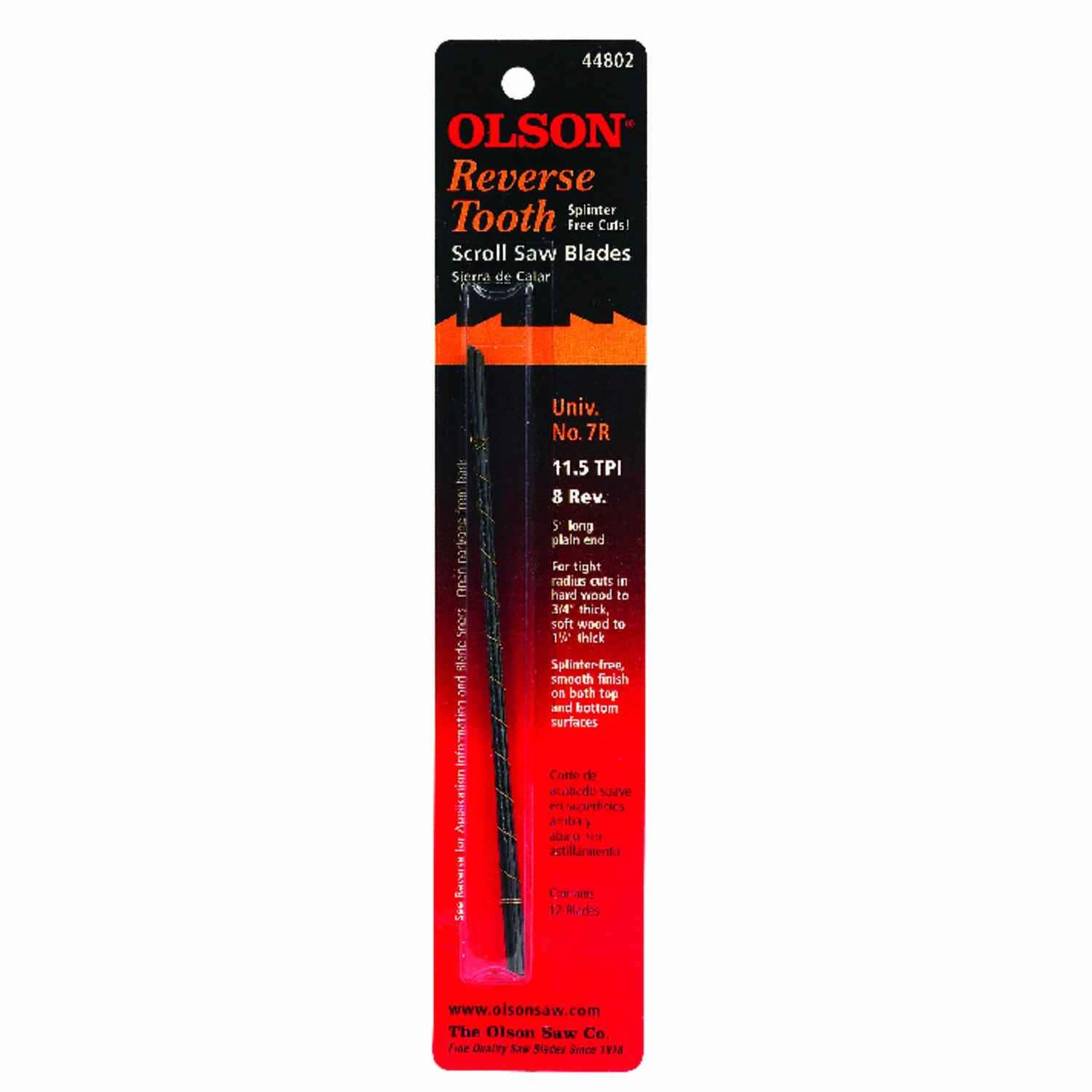 Olson 5 in. Carbon Steel Scroll Saw Blade 11.5 TPI 12 pk