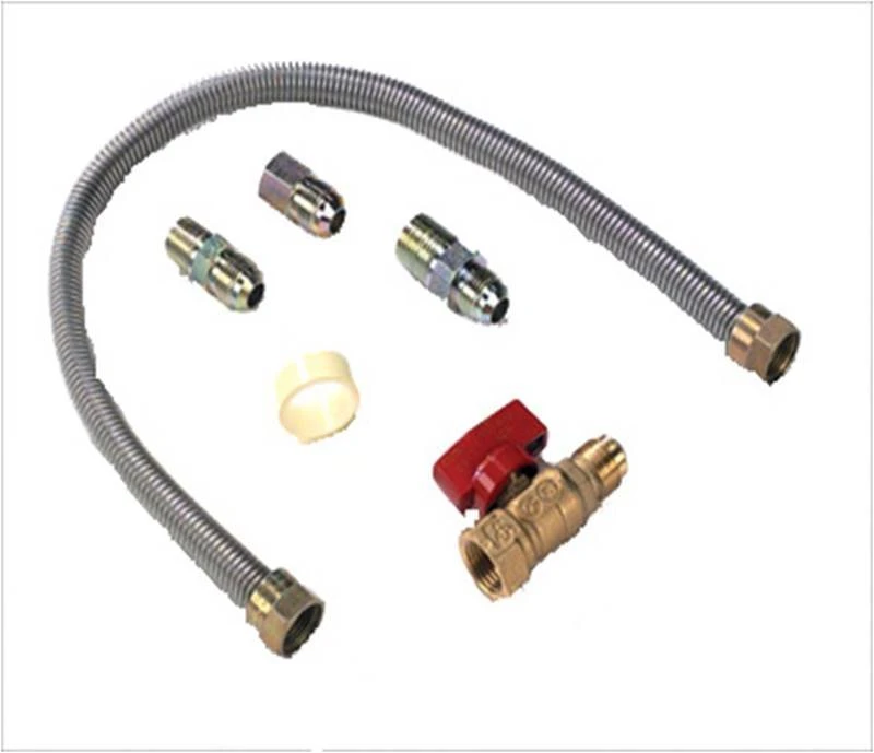 Gas Heater Installation Kit With Shut-off Valve And Adapter Fittings
