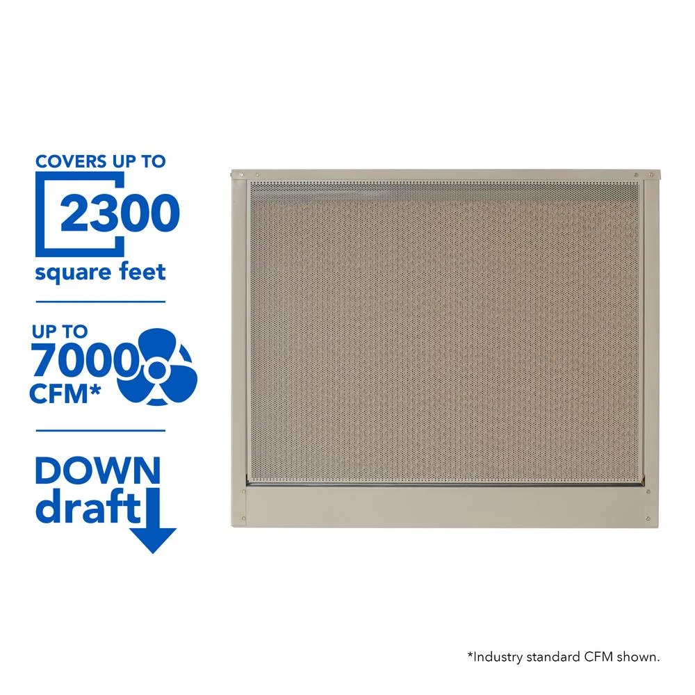 7000 Cfm Down Draft 12-inch Media Evaporative Cooler For 2300 Square Feet