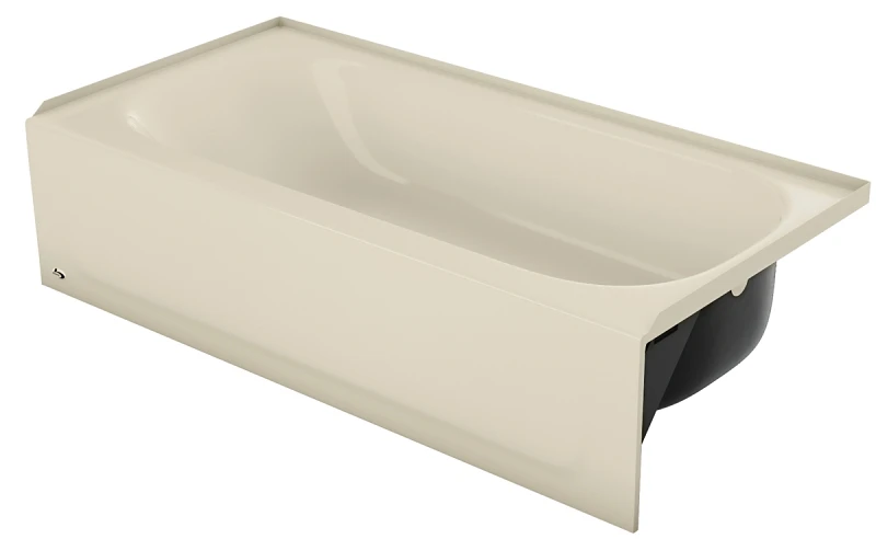 Aloha Right-Hand Bathtub Bone Porcelain on Steel 5 Foot