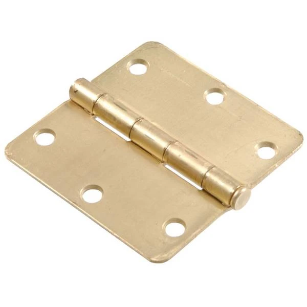 3-1/2" Satin Brass Round Edge Residential Door Hinge, Model 851960