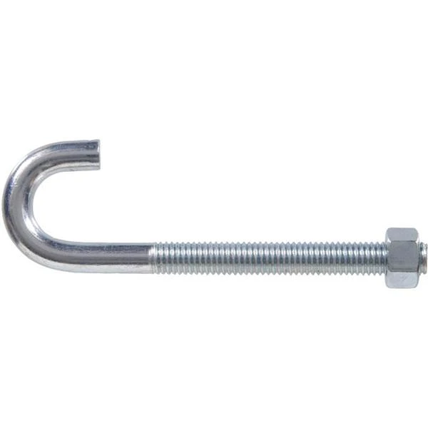851896 0.25 x 4 in. Zinc Plated J-Bolt&#44; Pack of 10