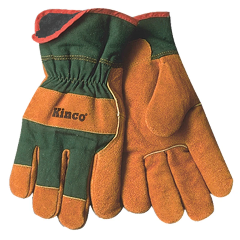 Men's Medium Suede Cowhide Leather Palm Work Gloves in Russet Color