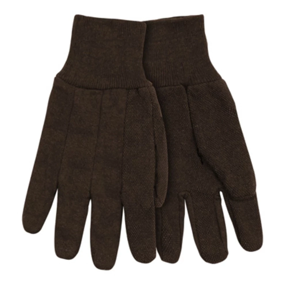 Men's Extra Large Brown Dot Jersey Work Gloves with Grip Dots