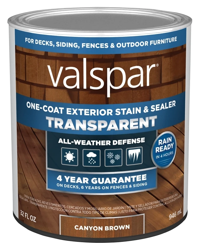 Canyon Brown Transparent Deck Stain And Sealer, 1 Quart