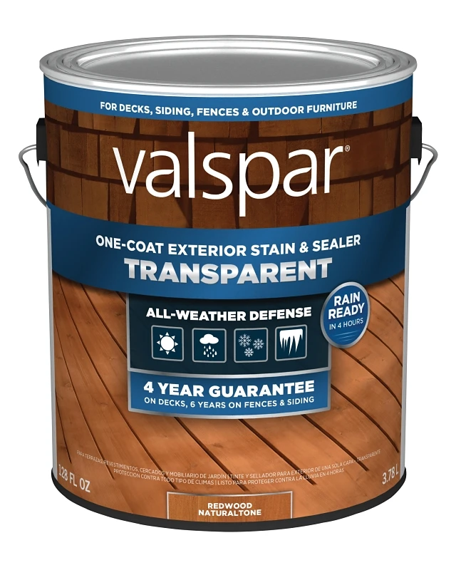 Transparent Deck Stain And Sealer, Redwood Natural Tone, 1 Gallon