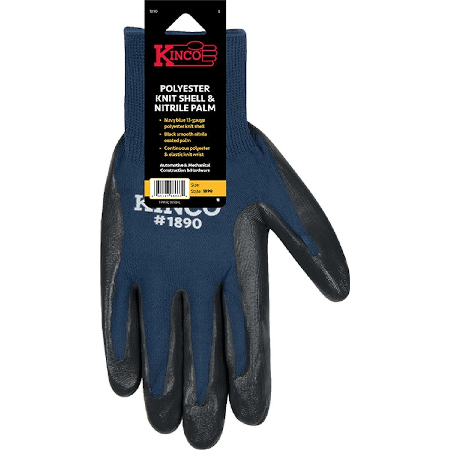 Men's Medium Indoor/outdoor Gloves Navy Blue Nitrile Coated 1 Pair