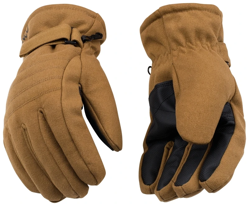 Aquanot Medium Duck Fabric Cold Weather Brown Ski Gloves 1170-m