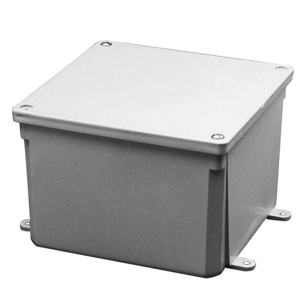 Electrical Pvc Junction Box, 8 X 8 X 4-inch, Weatherproof Enclosure