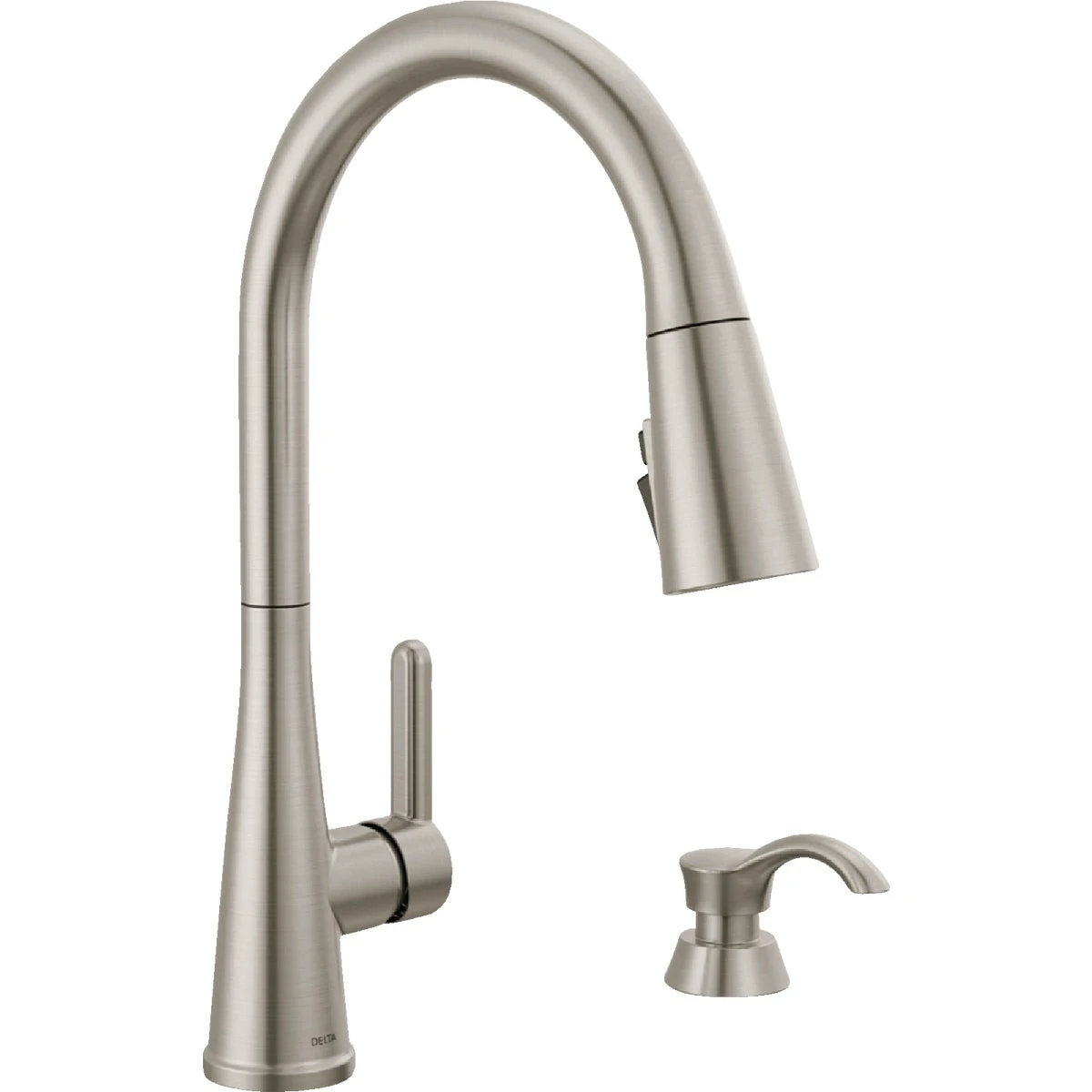 Greydon Single-handle Pull-down Kitchen Faucet With Soap Dispenser, Spotshield Stainless Steel