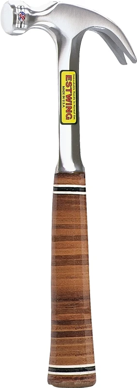 16 Oz. Smooth-face Curved Claw Hammer With Leather-covered Steel Handle