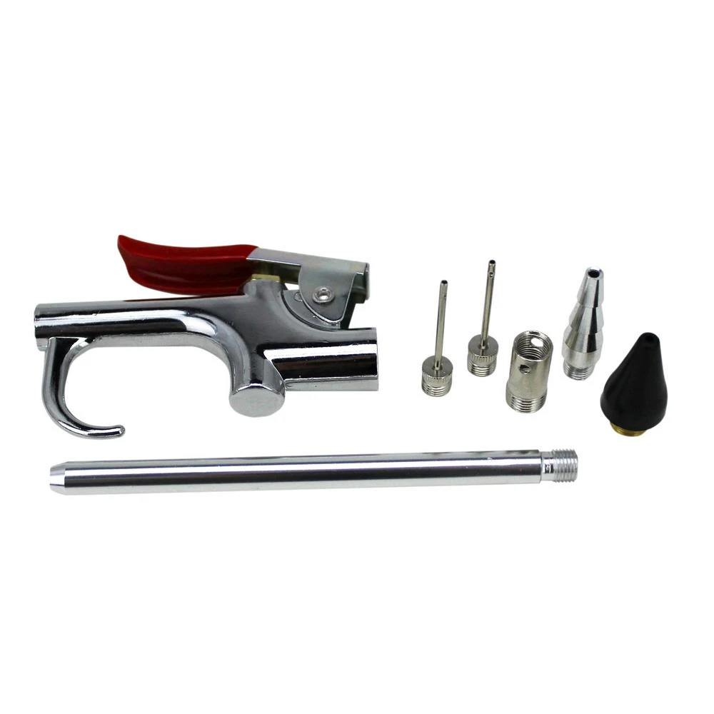7-Piece Blow Gun Accessory Kit with Multiple Nozzles and Connectors for Air Tools