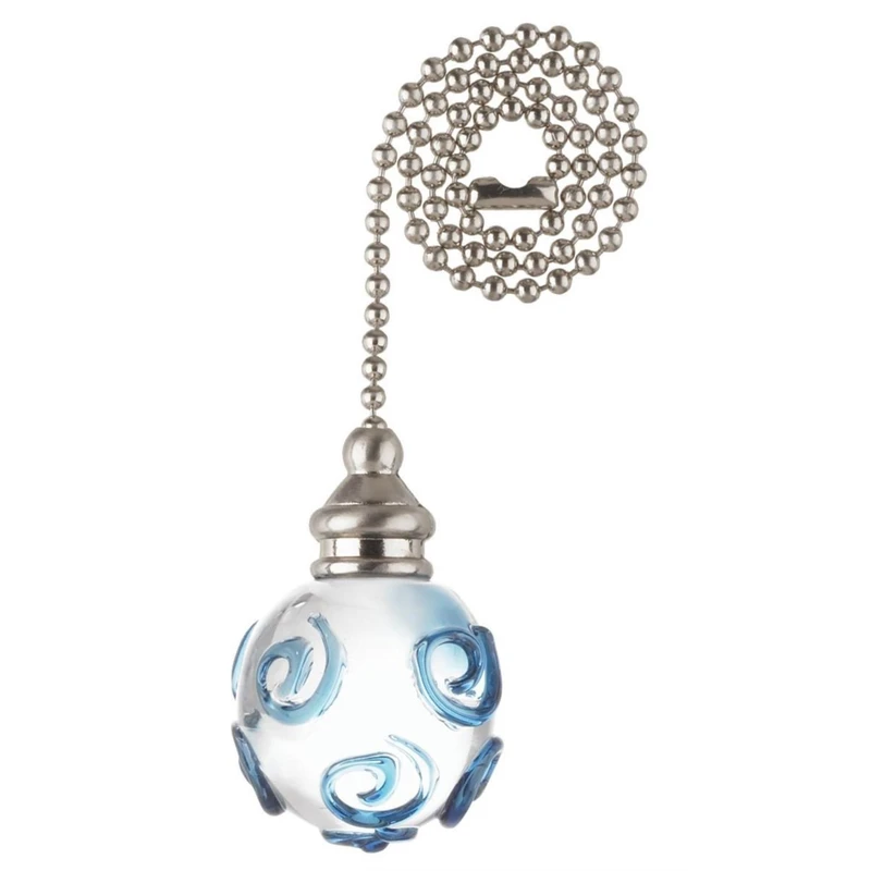 12-Inch Clear Orb with Blue Ceiling Fan Pull Chain Replacement