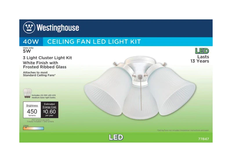 Natural White Cluster Ceiling Fan Light Kit With Led Bulbs