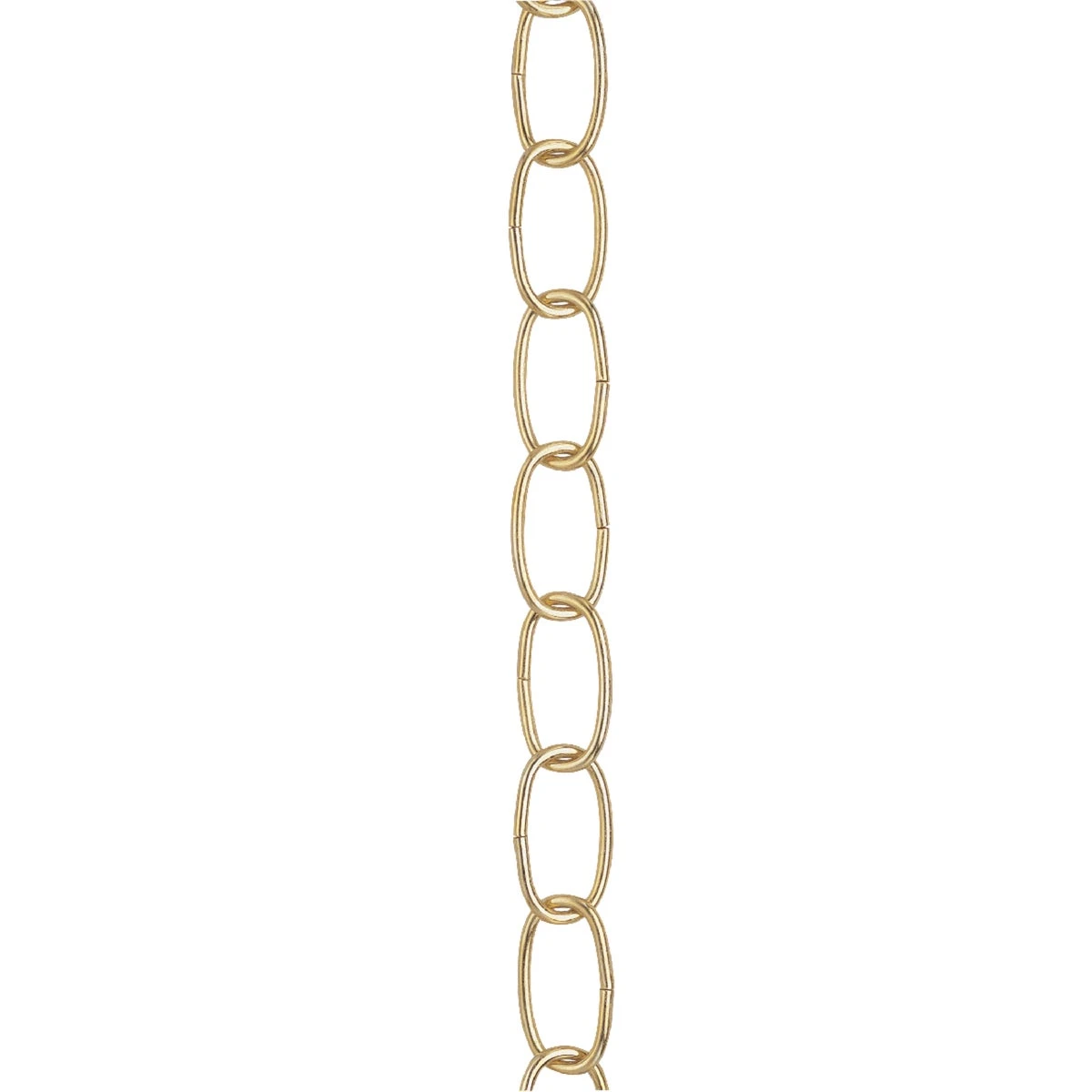 Polished Brass Oval Link Chain, 36 Inches Length