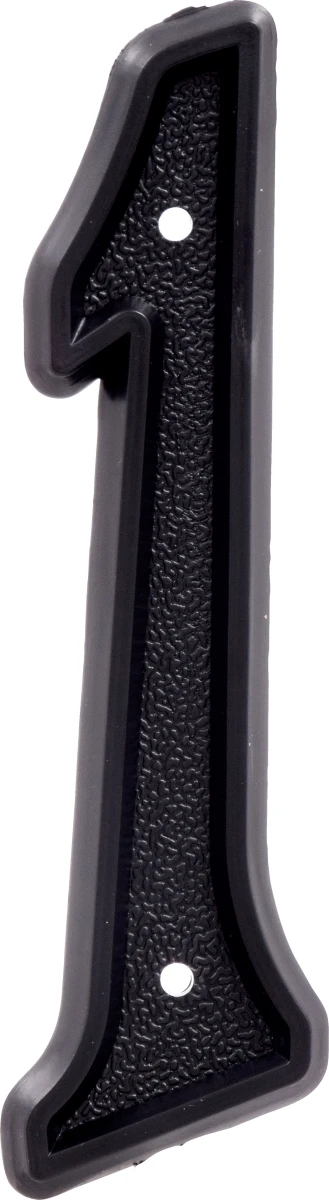 844041 6 In. Matte Black Plastic House Number - 1 - 6 Piece Set