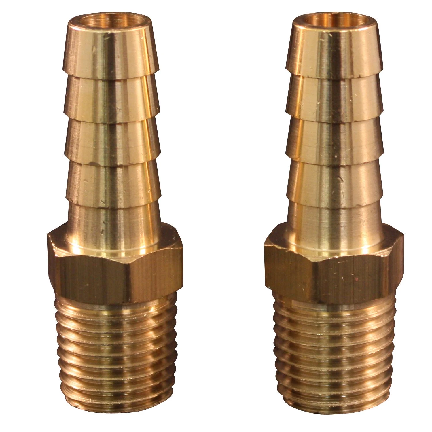 Air Compressor Hose End Fitting, Brass, 1/4 In. MNPT, 2-Pk.
