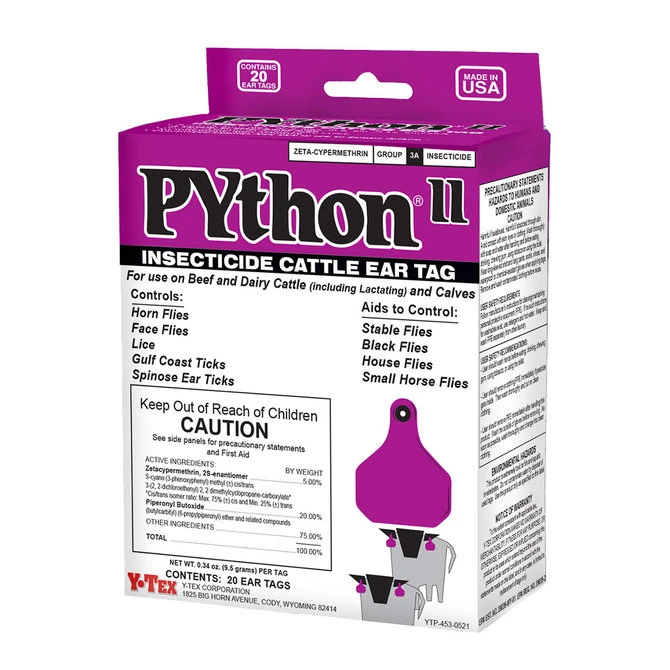 Insecticide Cattle Ear Tags, 20-Pk.