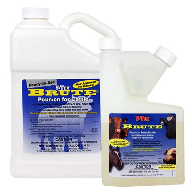 Brute Livestock Insecticide, 16 Ounce Bottle for Animal Pest Control