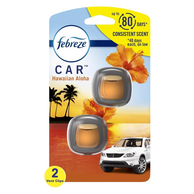Car Air Freshener, Vent Clip, Hawaiian Aloha, .13 oz., 2-Pk.