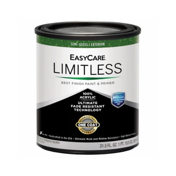 Limitless WeatherAll Exterior House Paint & Primer, White Semi-Gloss Acrylic Latex, Qt.