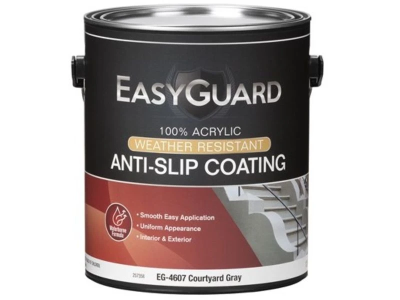 Anti-Slip Floor Coating, Courtyard Gray Flat Finish Acrylic, 1 Gallon