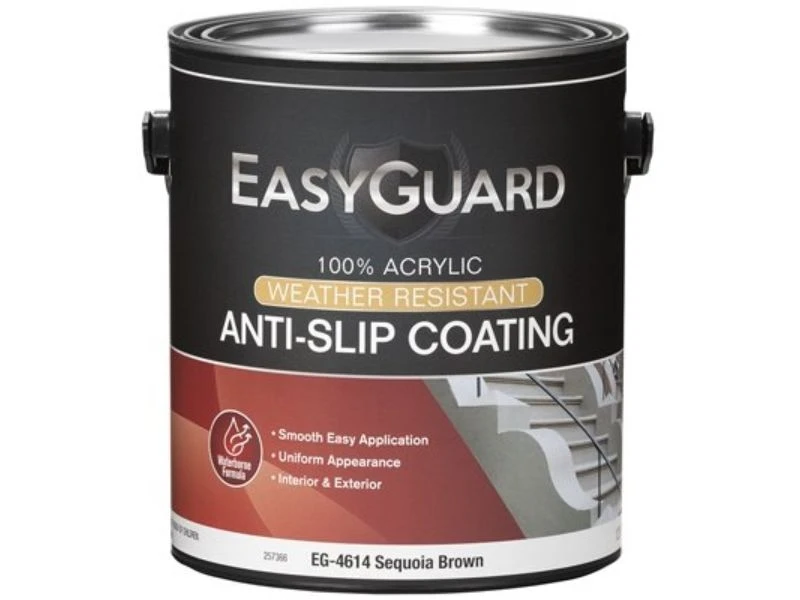 Anti-slip Floor Coating, Sequoia Brown Flat Acrylic, 1 Gallon - Easyguard Eg4614