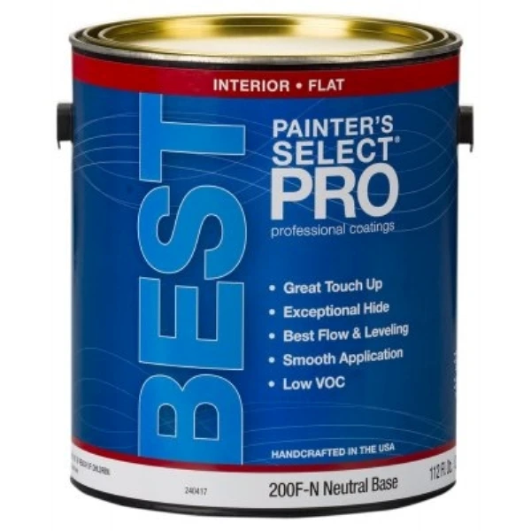 Pro Best Interior Paint, Neutral Base Flat Latex, 1 Gallon - Model 200f-n-gl