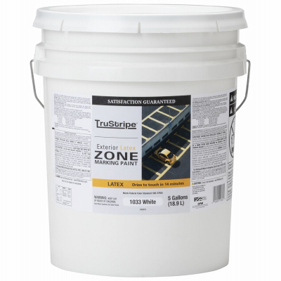 5 Gallon White Flat Latex Zone Marking Paint - Model 240315