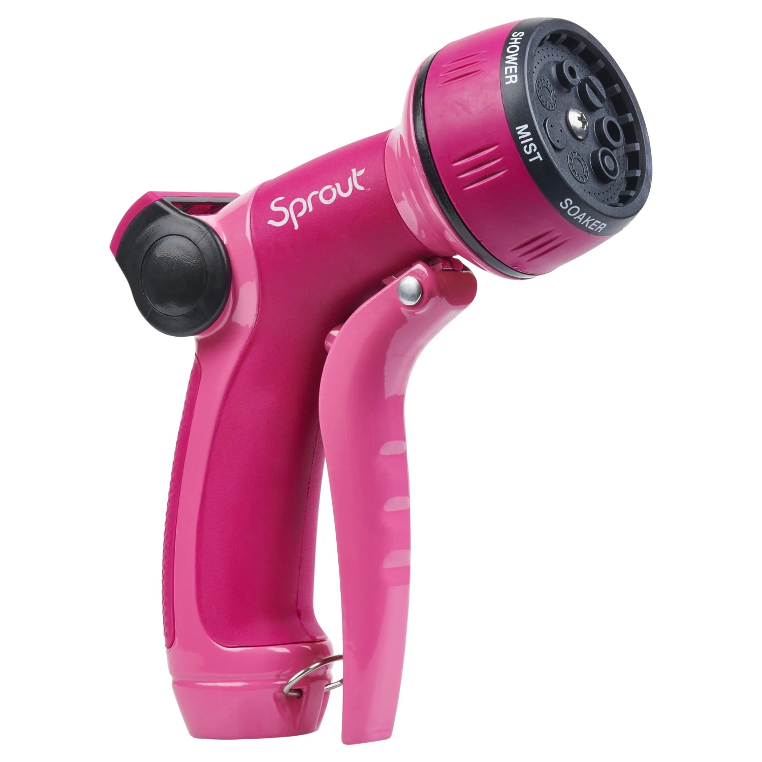 Sprout 7-Pattern Garden Hose Nozzle with Front Trigger, Red Color