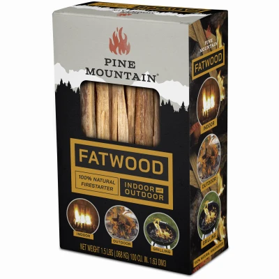 Fatwood Fireplace Firestarter Kindling, 1.5 Pound Pack for Easy Fire Starting