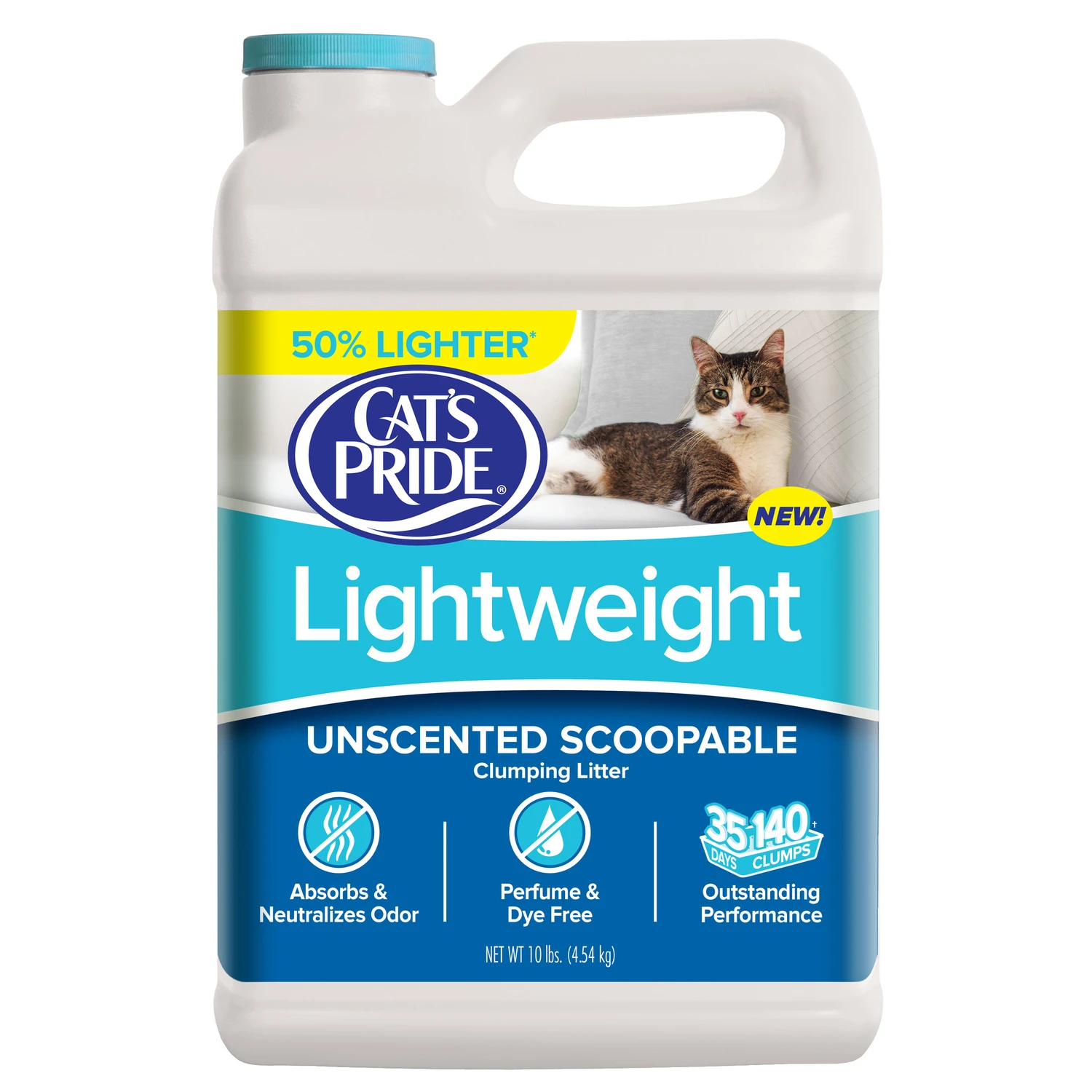 No Scent Scoopable Cat Litter 10 Lb - Lightweight, Flushable, Low Dust