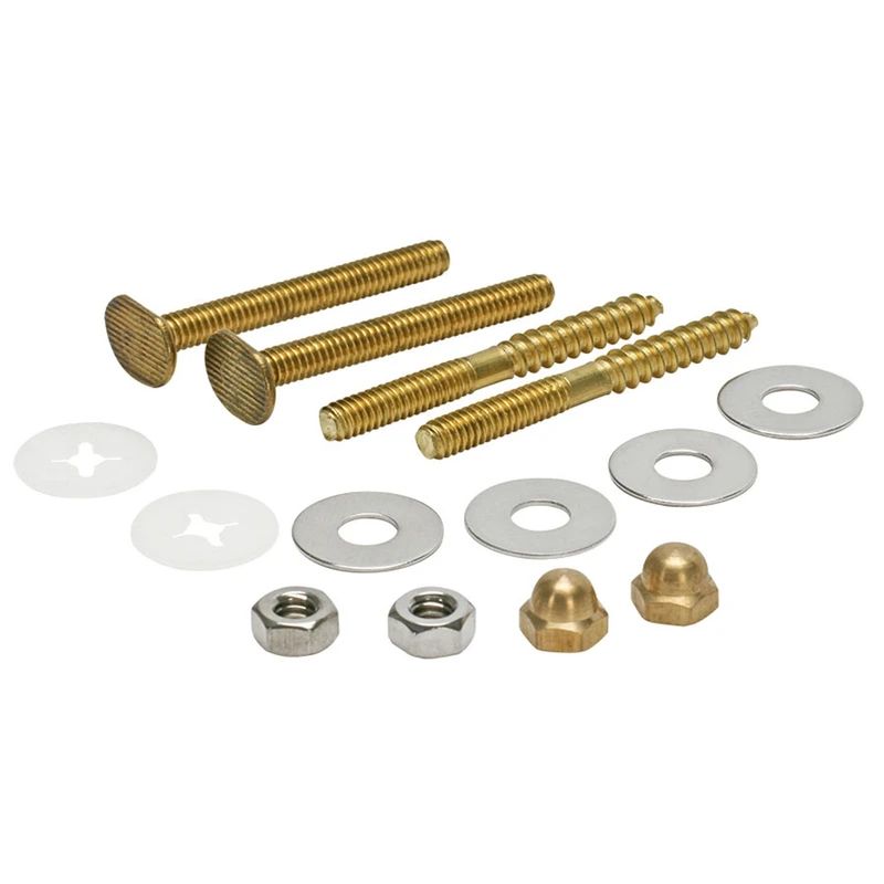 Toilet Bowl Bolt and Screw Kit with Nuts and Washers for Secure Installation