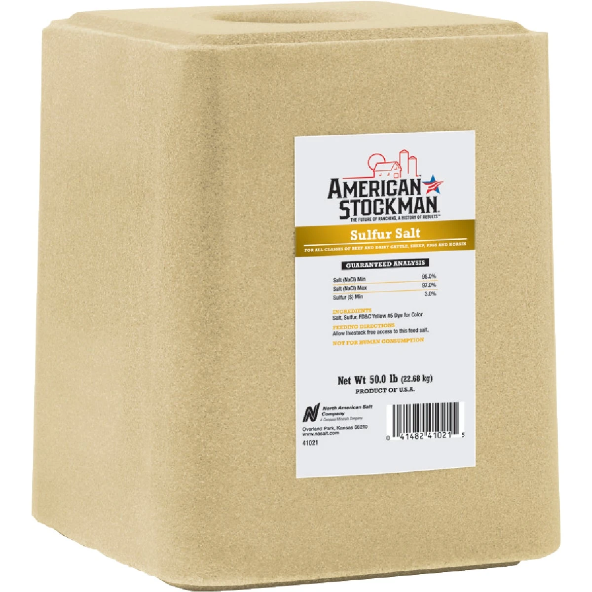 50 Lb. Sulfur Salt Block For Livestock And Poultry