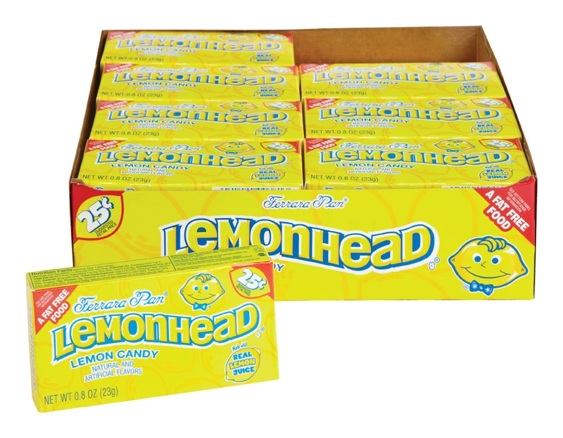 Lemonhead Lemon Candy 0.8 Oz. - Chewy Lemon Flavor With Real Lemon Juice