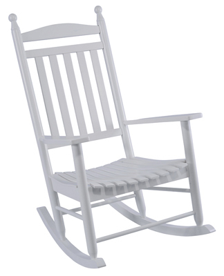 Knollwood Classic White Wooden Porch Rocker, Model Kn-22w, Outdoor Furniture