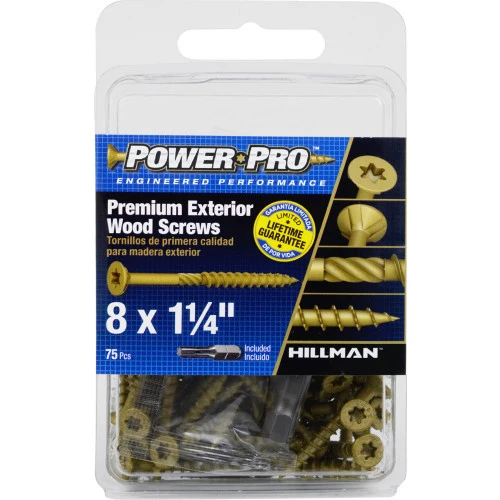 Power Pro Wood & Deck Screws, Star Head, #8 x 1.25-In., 75-Pk.
