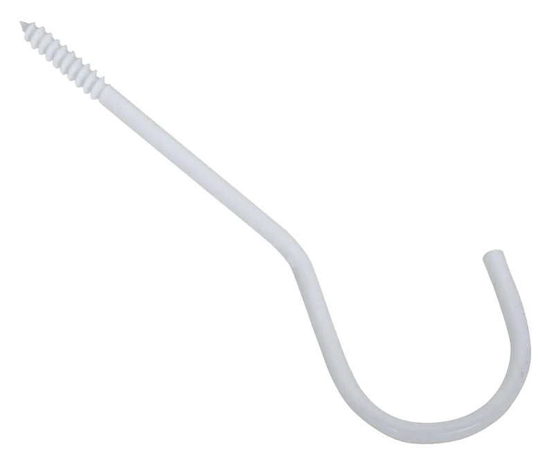 Ceiling Hook, White, 6 In.
