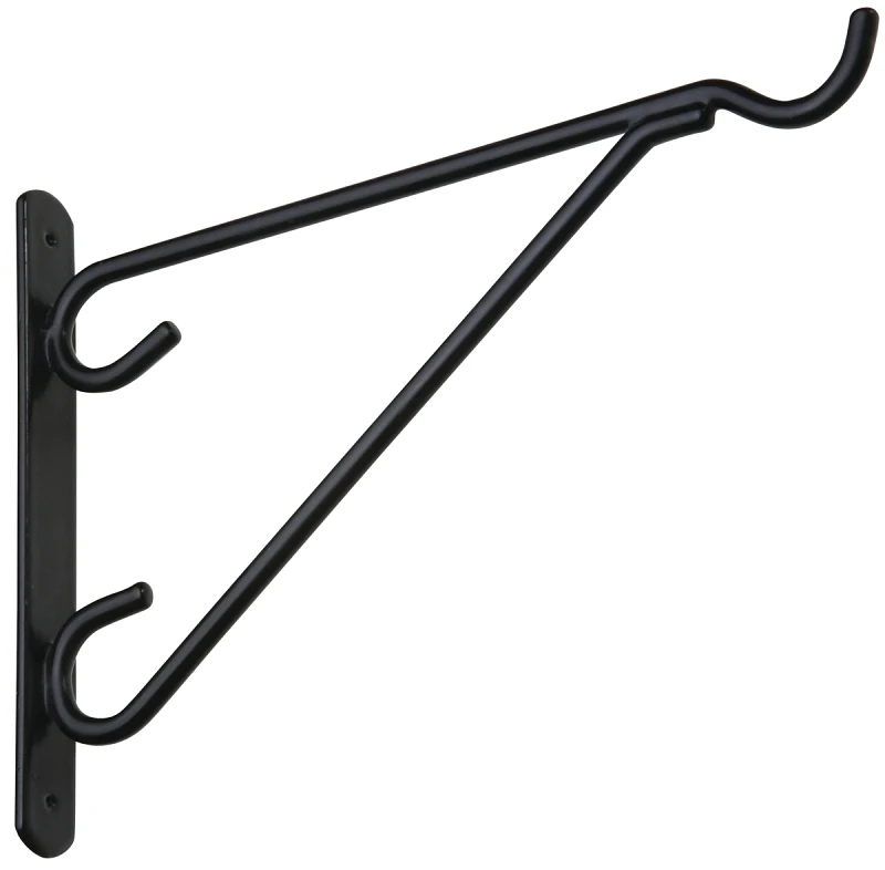 12 In. Black Vinyl-coated Steel Plant Hanger Bracket - 100 Lb Load Capacity