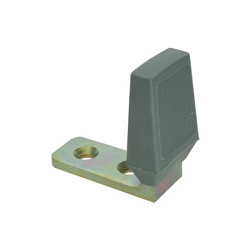 V229 Zinc Floor Door Stop - Heavy Duty Steel Base With Rubber Bumper