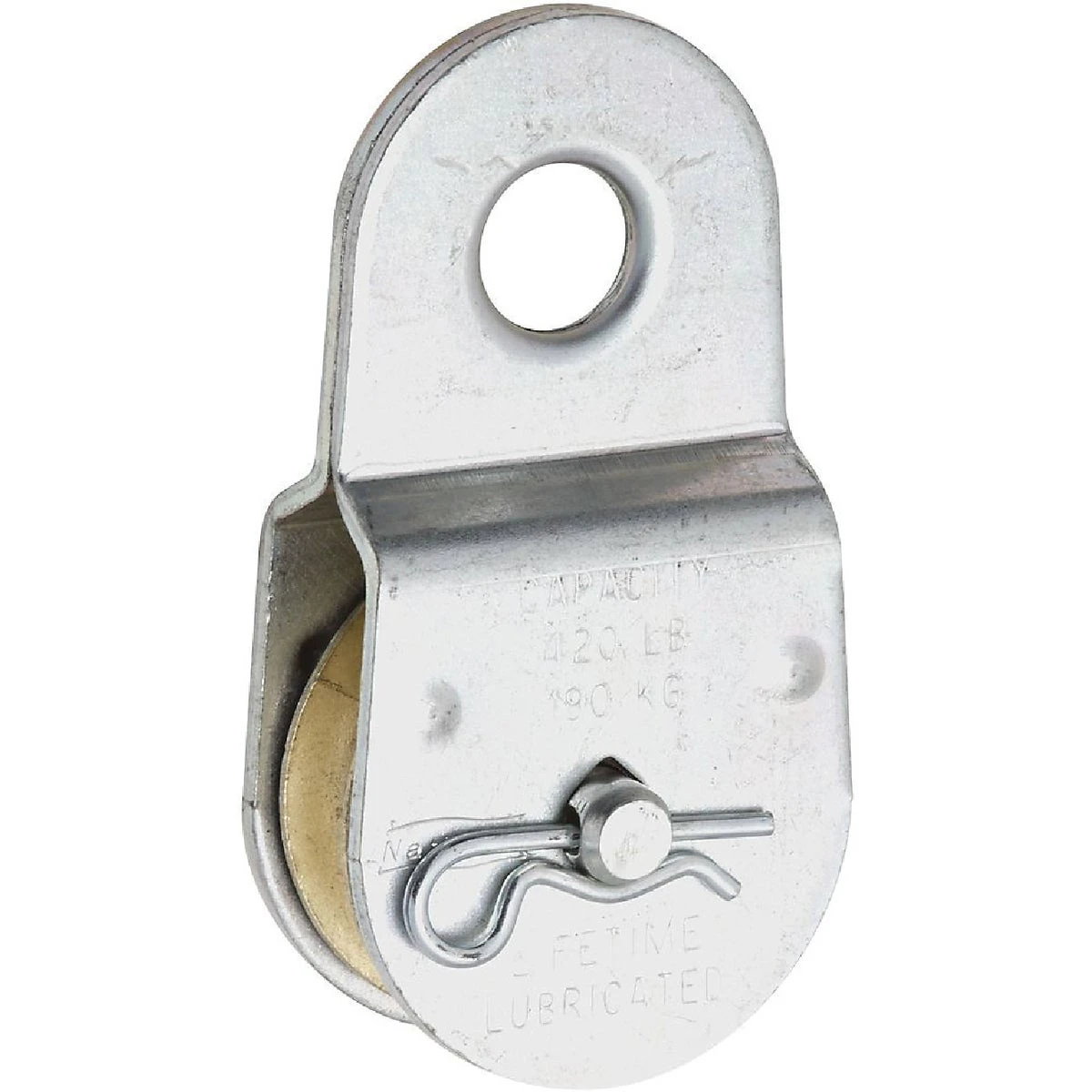 3213 1-1/2 In. O.d. Single Fixed Eye Steel Rope Pulley - 420 Lb Capacity