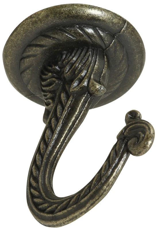 Decorative Antique Brass Swag Hook - 2-1/4 Inch - Model N274-852