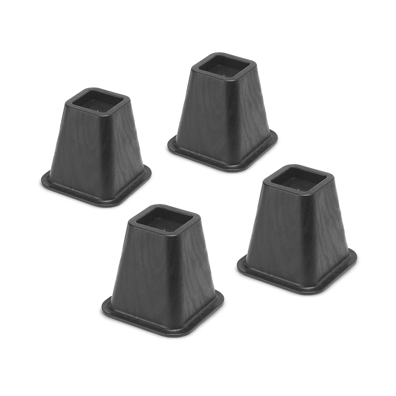 Bed Risers, Black, 5-1/4 In., 4-Pk.