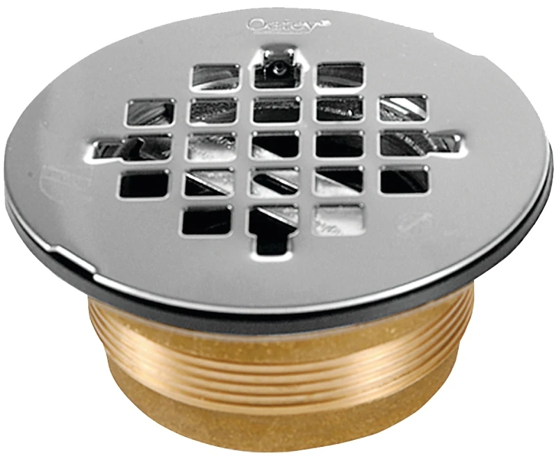 140 Series 4 In. Brass No-calk Shower Drain With Stainless Steel Strainer Cover