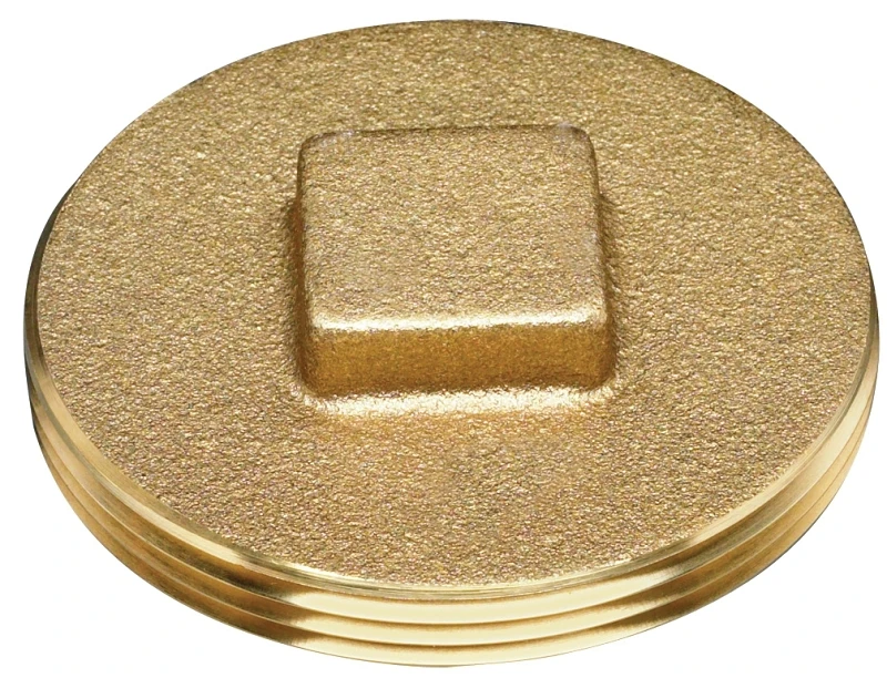 1-1/2 Inch Brass Cleanout Plug With Raised Square Head