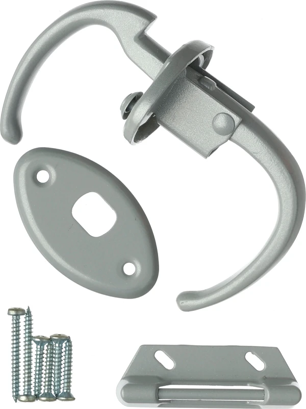 Aluminum Screen and Storm Door Latch for Out-Swinging Doors with Push-Pull Operation