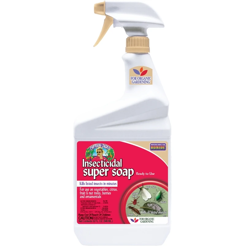 Insecticidal Super Soap, Ready-to-use, 1 Quart For Organic Gardening