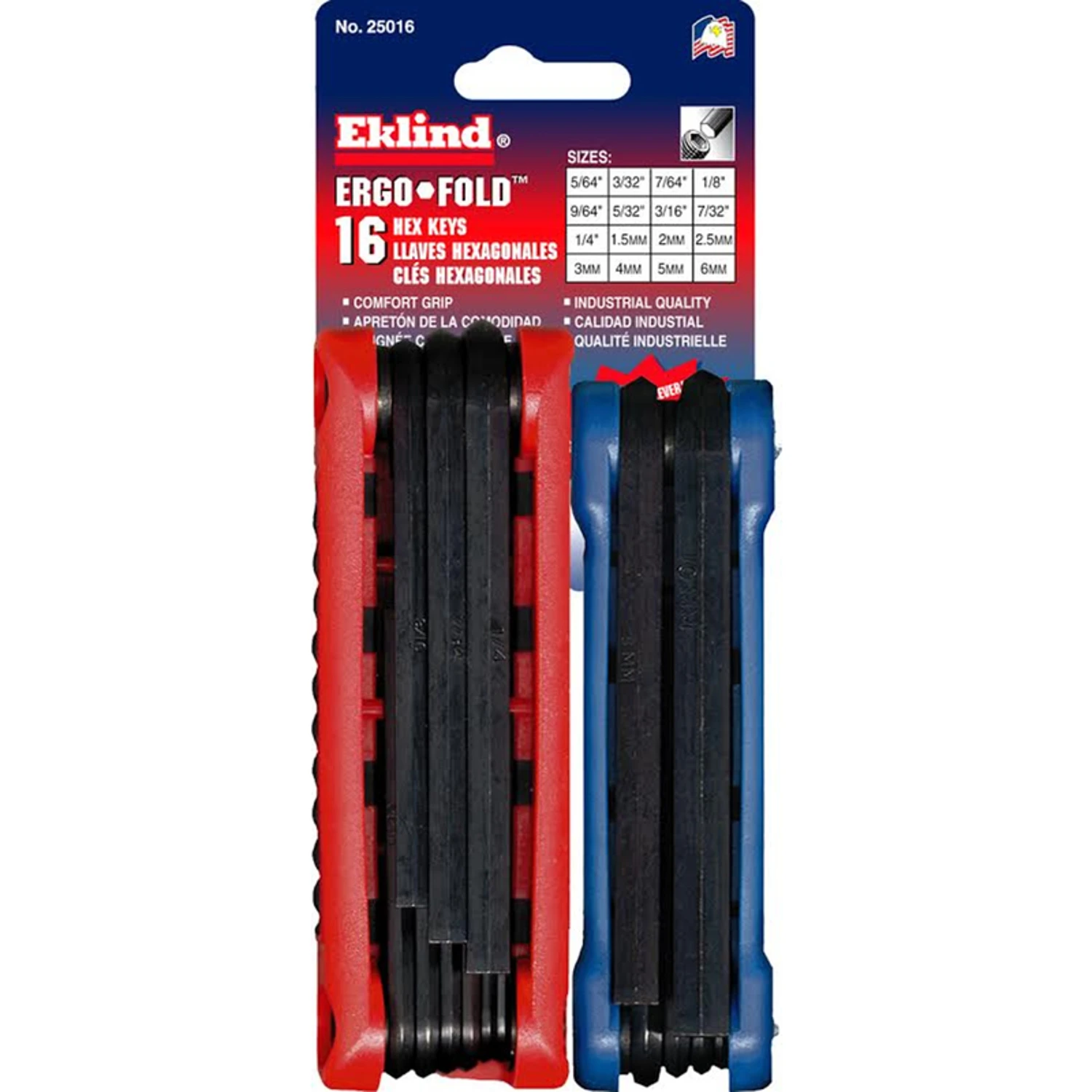 16-Piece Ergo-Fold Hex Key Allen Wrench Set with Inch and Millimeter Sizes