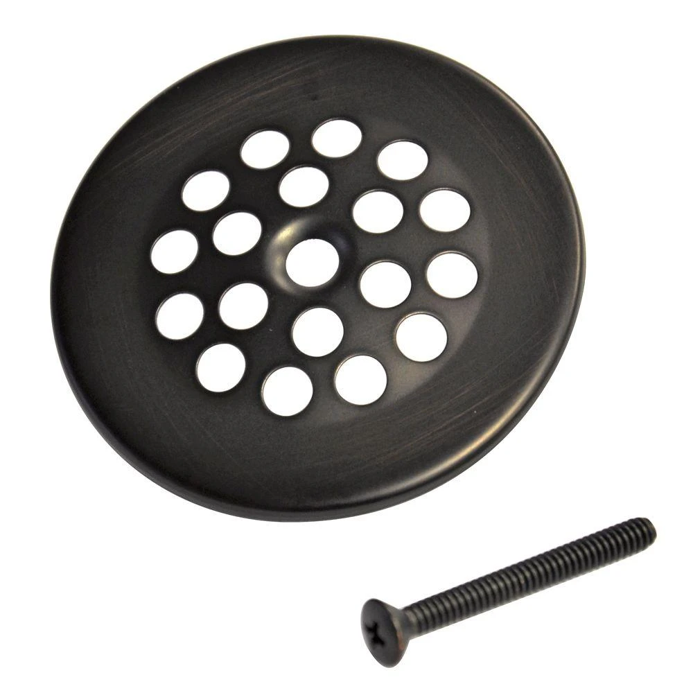Tub and Shower Drain Strainer, Oil Rubbed Bronze Finish, 2 and 11 Sixteenths Inch Diameter