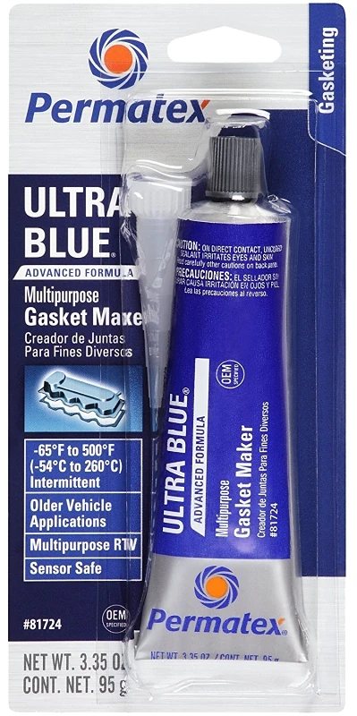 Ultra Blue Rtv Silicone Gasket Maker 3.0 Oz Tube, Model 81724, 1 Pk
